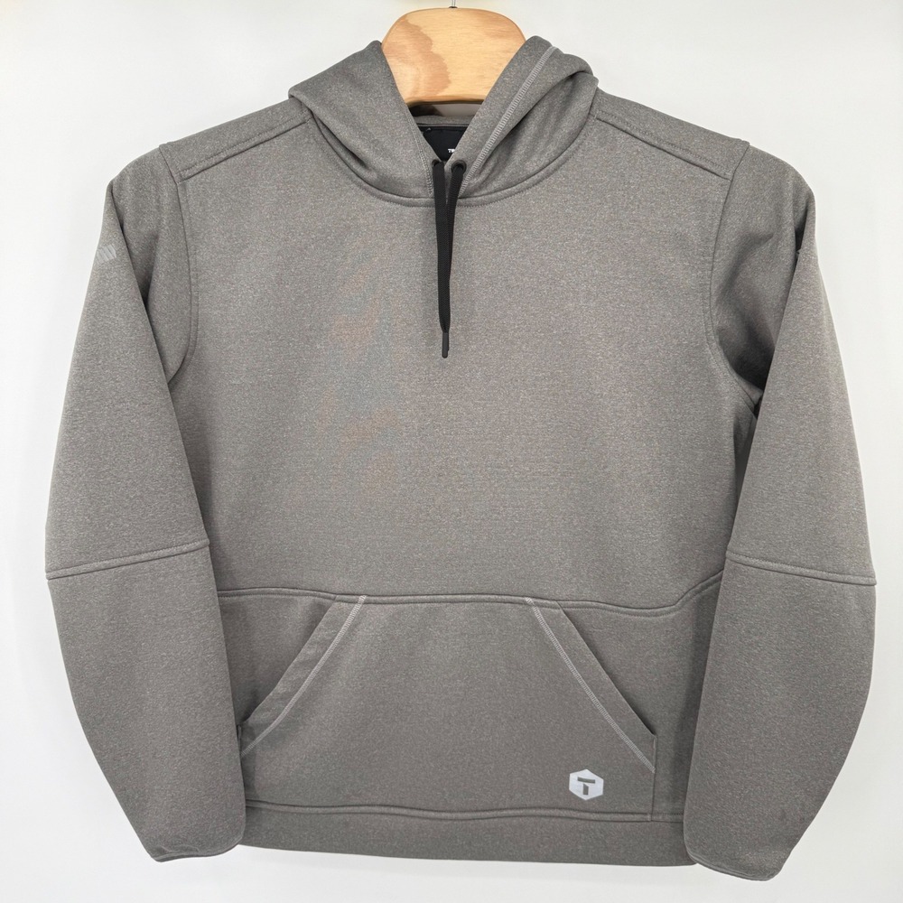 TRUEWERK M2 Grid Hoodie Mens Large Gray Pullover Fleece Workwear Reflective Logo